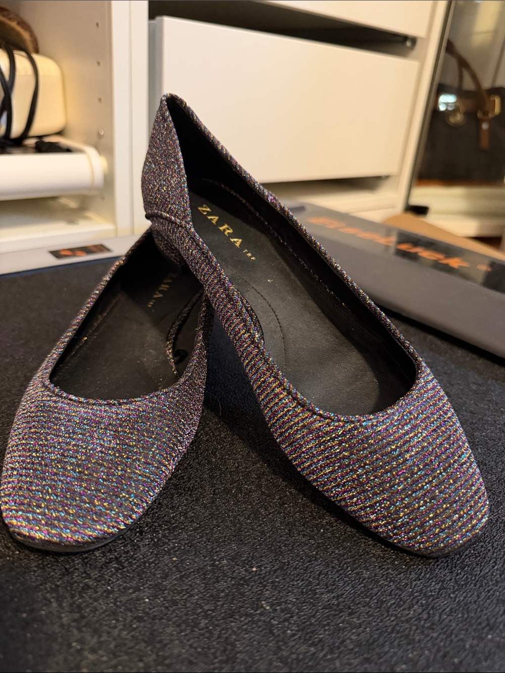 Zara Sparkling Multicolor Ballet Flats Size 6